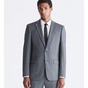 Calvin Klein Men's Dark Gray Wool Blend Double Button Blazer Jacket Size M